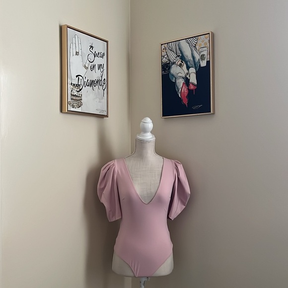 🆕 Free People Va Va Voop Bodysuit In Soft Pink - Picture 3 of 12